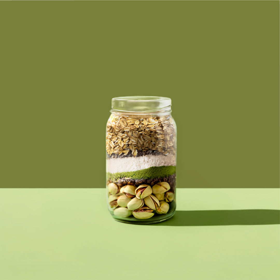 JOVA Pistachio Smoothie Kit Whole Ingredients Layered