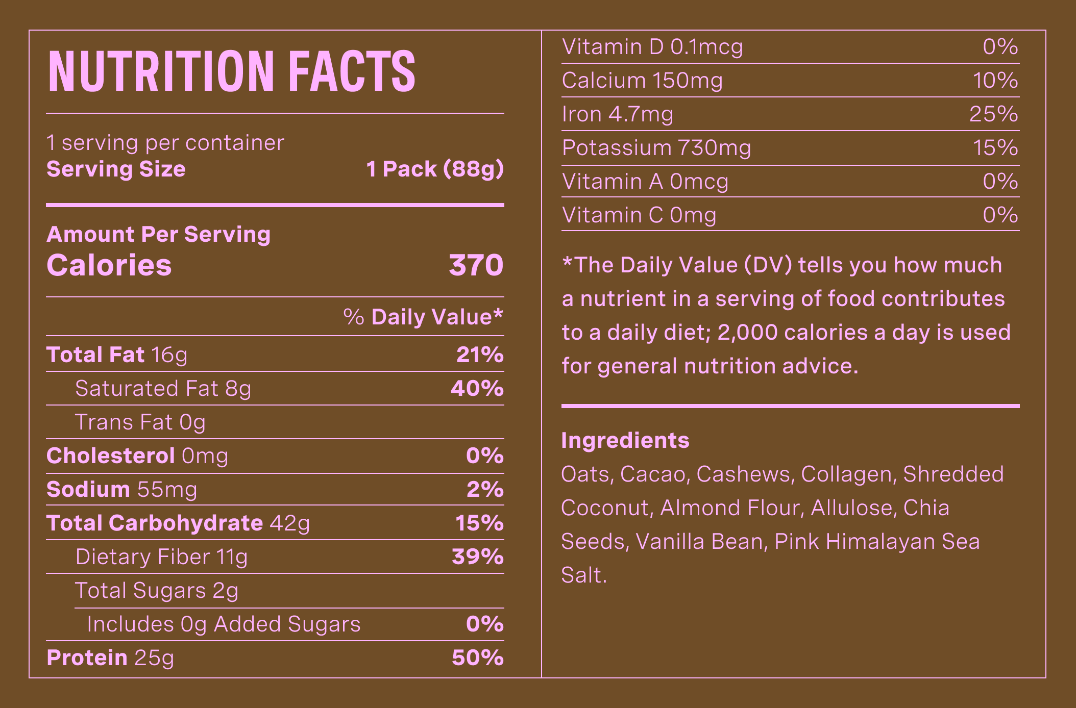 Double Chocolate Nutrition Facts